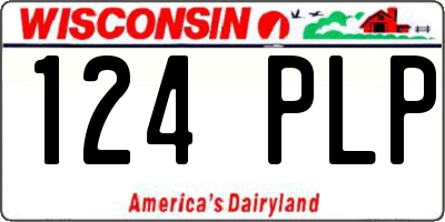 WI license plate 124PLP