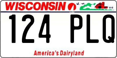 WI license plate 124PLQ