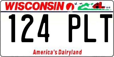 WI license plate 124PLT