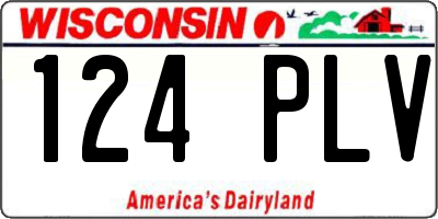WI license plate 124PLV