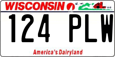 WI license plate 124PLW