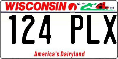 WI license plate 124PLX