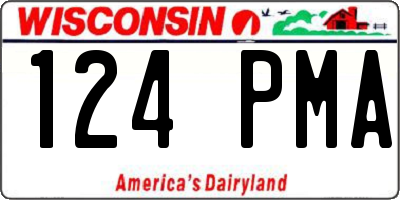 WI license plate 124PMA