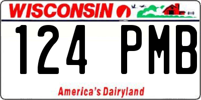 WI license plate 124PMB