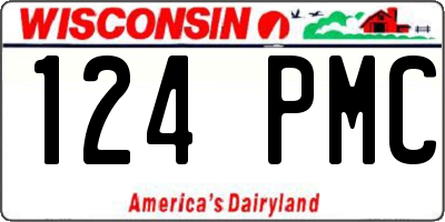 WI license plate 124PMC
