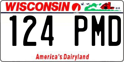 WI license plate 124PMD