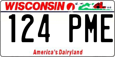 WI license plate 124PME