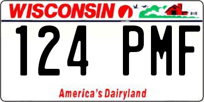 WI license plate 124PMF