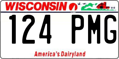 WI license plate 124PMG