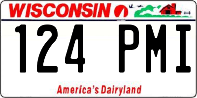 WI license plate 124PMI