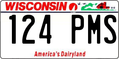 WI license plate 124PMS