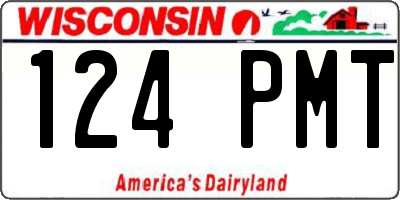 WI license plate 124PMT
