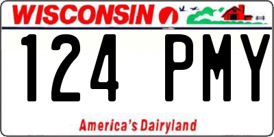 WI license plate 124PMY