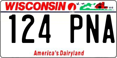 WI license plate 124PNA