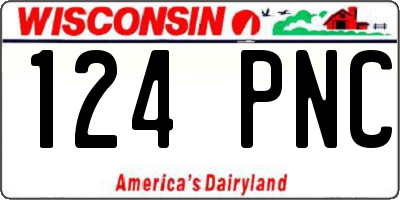 WI license plate 124PNC