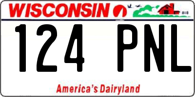 WI license plate 124PNL