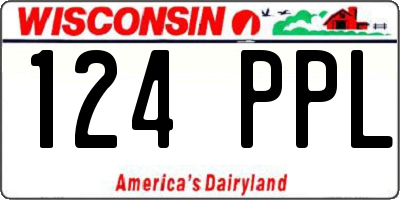 WI license plate 124PPL