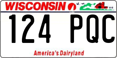 WI license plate 124PQC