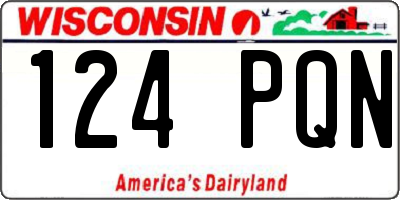 WI license plate 124PQN