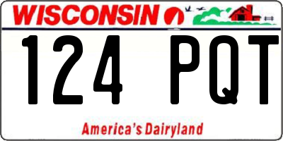 WI license plate 124PQT