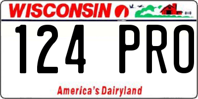 WI license plate 124PRO