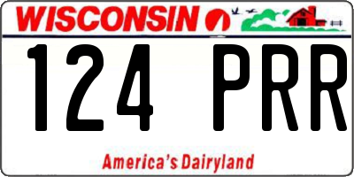 WI license plate 124PRR