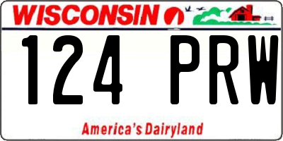 WI license plate 124PRW