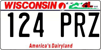 WI license plate 124PRZ