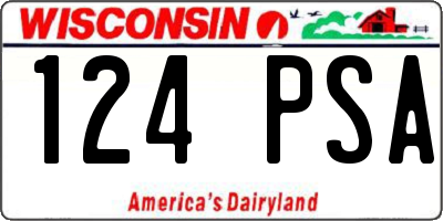 WI license plate 124PSA