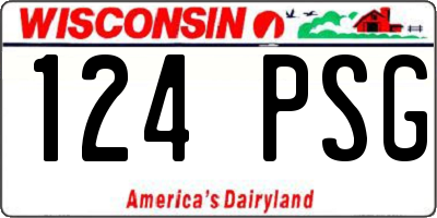 WI license plate 124PSG