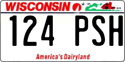 WI license plate 124PSH
