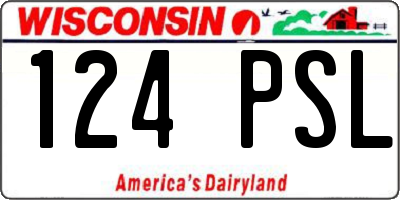WI license plate 124PSL