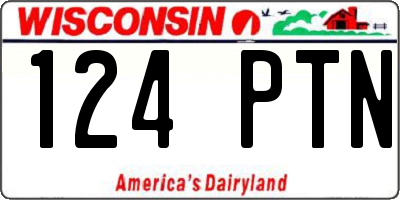 WI license plate 124PTN