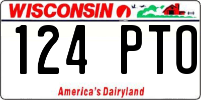 WI license plate 124PTO