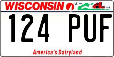 WI license plate 124PUF