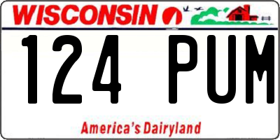 WI license plate 124PUM