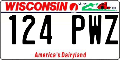 WI license plate 124PWZ