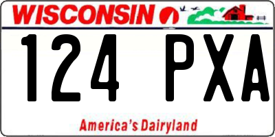 WI license plate 124PXA