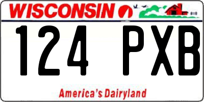 WI license plate 124PXB