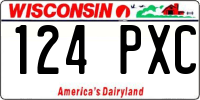 WI license plate 124PXC