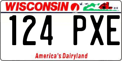 WI license plate 124PXE
