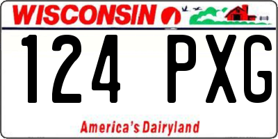 WI license plate 124PXG