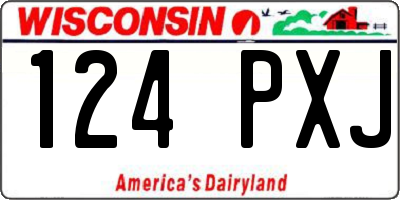 WI license plate 124PXJ