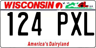 WI license plate 124PXL