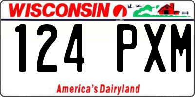 WI license plate 124PXM