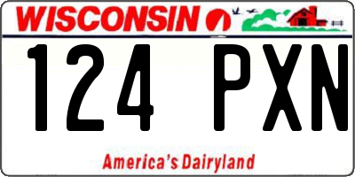WI license plate 124PXN
