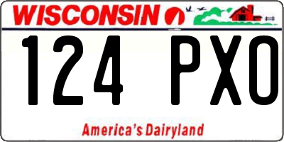 WI license plate 124PXO