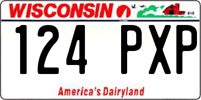 WI license plate 124PXP
