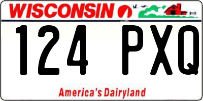 WI license plate 124PXQ