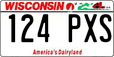 WI license plate 124PXS